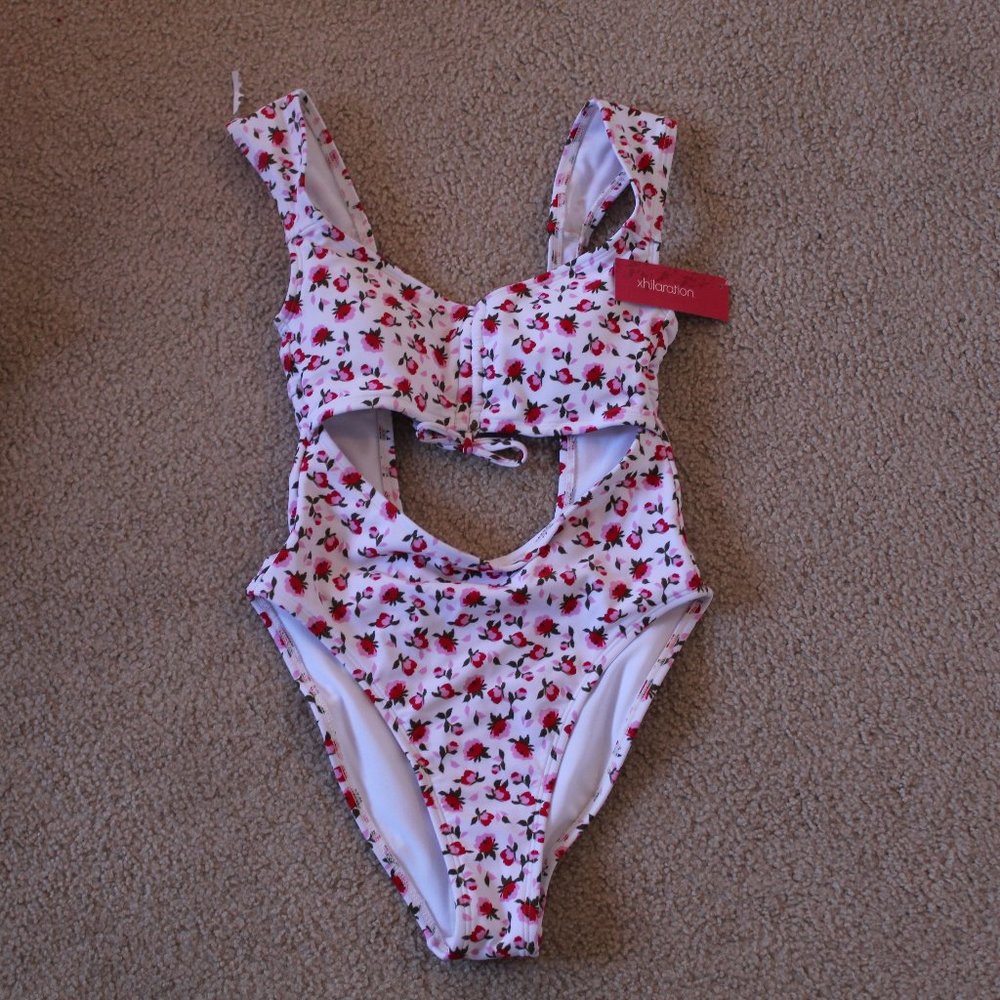 Red and Pink one piece swim suit